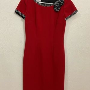 Donna Morgan Red Sheath Dress Size 4